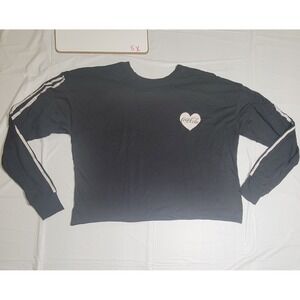 Womens Coca-Cola‎ Juniors long sleeved crop top.  Black, gray.  Size Medium
